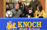 Knoch soccer stand-out signs with W.Liberty
