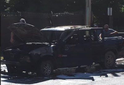 Truck Goes Up In Flames Near Gas Station