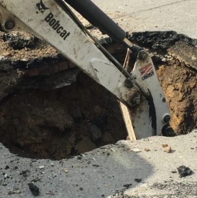 Crews Repair Butler City Sinkhole